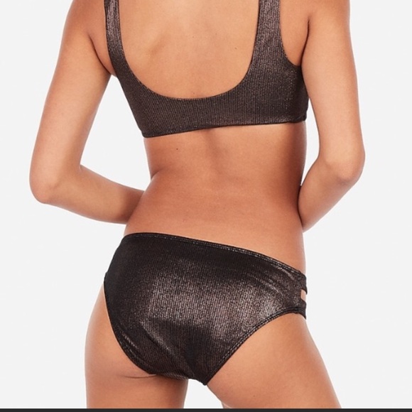 Express NWT Brown Shimmering Metallic Bikini Bottom Size XS - Picture 7 of 11